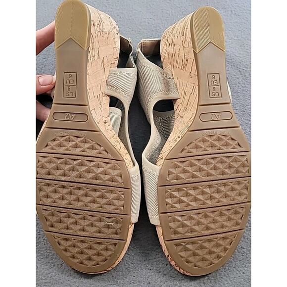 A2 Heelrest Coffee Cake Gold Cork Slingback Sandals 8M - Picture 4 of 6